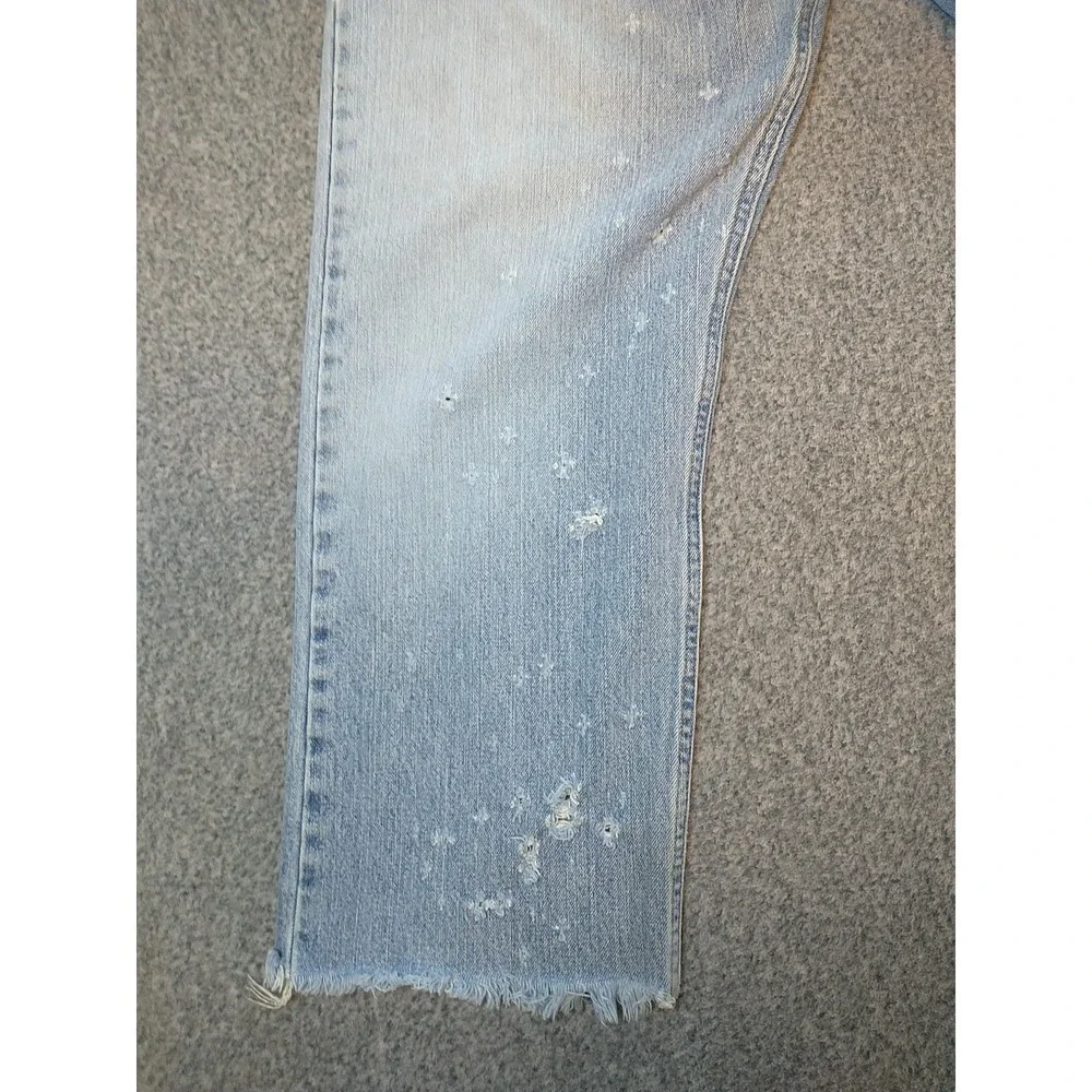 Levi Strauss Signature Mens Regular Fit Light Wash Distressed Star Jeans 40x26
